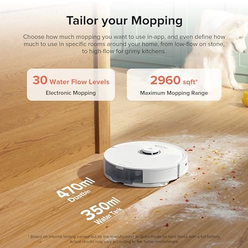 roborock Q8 Max+ Robot Vacuum and Mop, Self-Emptying, Hands-Free Cleaning for up to 7 Weeks, Reactive Tech Obstacle Avoidance, 5500 Pa Suction, DuoRoller Brush, APP-Controlled Mopping, White