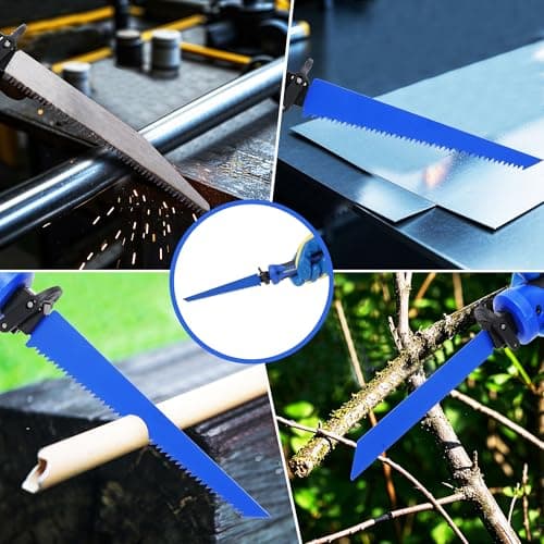8-in-1 Multi-Blade Hand Saw, Small Hacksaw, Long Handsaws, Jab Saw, Mini Blade Quick-Change Mechanism for Cutting Drywall, Sheetrock, Wood, Metal, Plastic and Plywood.