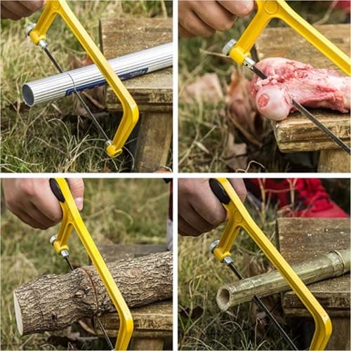 6 in. Mini Hacksaw Set - 150mm Extra Fine Cut Hack Saw Sets and 3pcs Extra Bi-Metal Blades for Wood and Metal