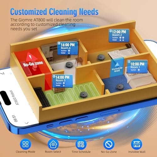 3-in-1 Robot Vacuum and Mop Combo, Self Emptying Station for 60 Days, Robotic Vacuum Cleaner with LiDAR Navigation & Max Strong 5000Pa Suction, 2.4G WiFi/Alexa/App Control, Self-Charging Base