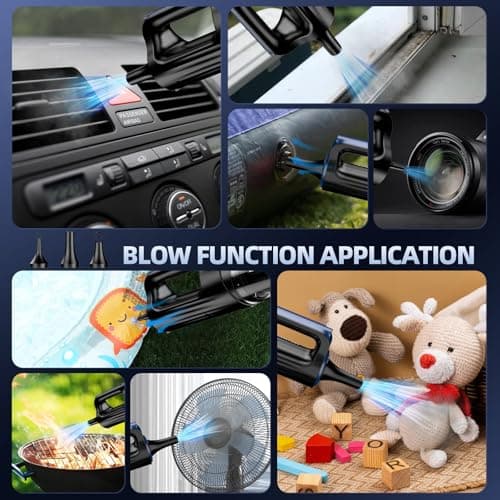 Car Vacuum Portable Cordless, 18000Pa 2 in 1 Cleaner&Air Duster, 130W Brushless Motor Handheld Vacuum Cordless with 7800mAh Battery, LED Light, Multi-Nozzles for Car, Home, Office, Pet