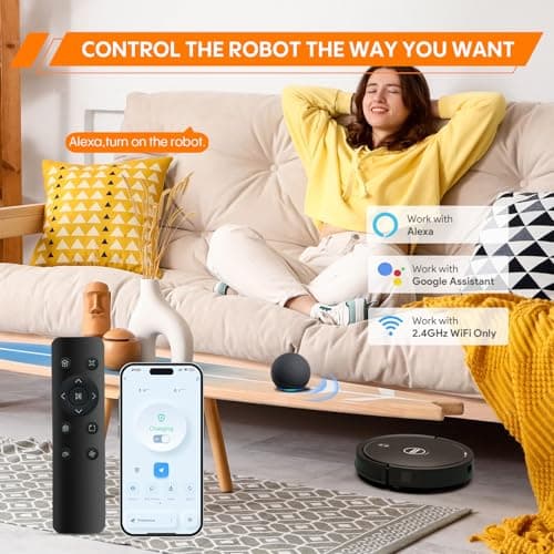 Robotic Vacuum Cleaner : 3-in-1 Robot Vacuum and Mop Combo, 4000Pa Suction, 2.87" Slim Robot Vacuum for Under Furniture, Beds, Smart Navigation, App Alexa Control for Hard Floors & Low-Pile Rugs