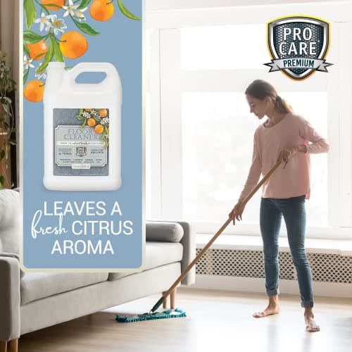 Floor Cleaner (Made in USA) | Tile, Stone, Laminate, Vinyl & Natural Wood Floor Cleaner for Mopping, Household Supplies, Cleaning Solution with Citrus Aroma - 1 Gal (128 Fl Oz)
