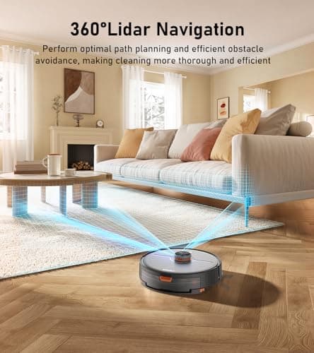 NADALY D200 Robot Vacuum and Mop Combo, Lidar Navigation Robot Vacuum Cleaner, 6000Pa Suction, 200Mins Runtime, Wi-Fi/App/Alexa Control, Self-Recharging Robotic Vacuum for Carpet Pet Hair Hard Floor