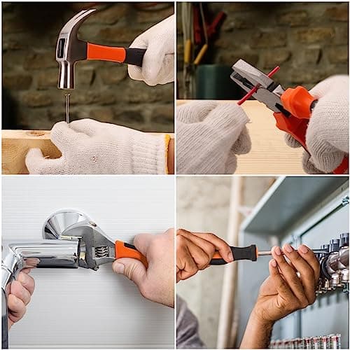 Tool Kit with Drill, Yougfin 20V Cordless Power Drill with 2 Batteries & Charger Drill Sets Combo Kit for Men 114 pcs Household Hand Tools for Home Apartment Dorm Repair