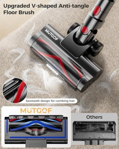 Cordless Vacuum Cleaner, 30Kpa Vacuum Cleaners for Home, Max 50Mins Runtime, Anti-Tangle Stick Vacuum, LED Screen, 1.5L Dust Cup, Rechargeable Lightweight Vacuum for Hardwood Floor, Carpets, Pet Hair