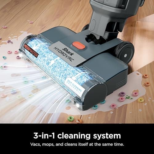 Shark HydroVac MessMaster Wet Dry Corded Vacuum Cleaner, 3-in-1 Multi-Surface Vacuum Mop & Self-Cleaning System, Lightweight, Powerful Suction, for Hard Floors & Area Rugs, Navy, WD161