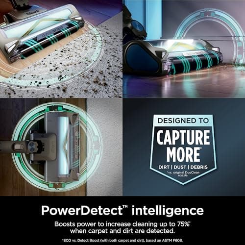 Shark PowerDetect Cordless Stick Vacuum, Powerful Suction, HEPA Filtration, Carpet & Hard Floor, Portable, Stick Vacuum for Pet Hair, Java Ice Blue, IP1255