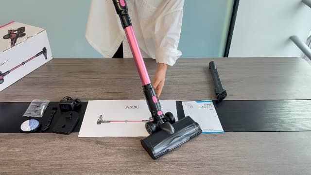 Cordless Vacuum Cleaner,55Mins/Powerful Vacuum Cleaners for Home,Stick Vacuums with 8 in 1,Touch Screen,LED Headlights, Anti-Tangle,Rechargeable,Lightweight for Carpet,Hard Floor, Pet Hair,Gold