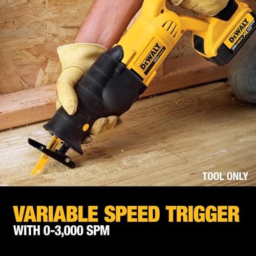DEWALT 20V MAX* Cordless Reciprocating Saw, Battery and Charger Included (DCS380P1)