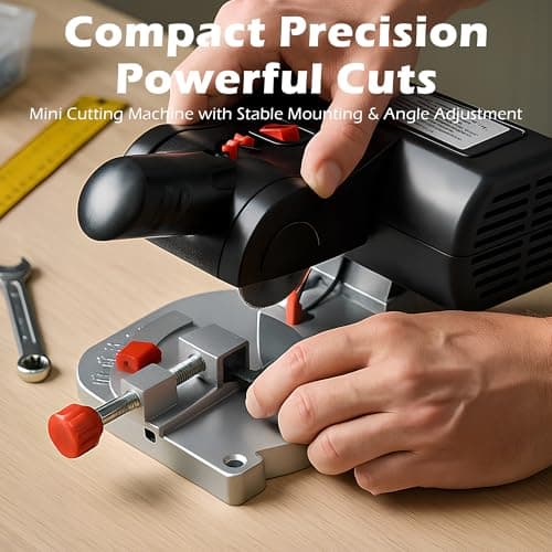 Mini Miter Saw Electric Power Table Saw Benchtop Cut-Off Chop Saw, DIY Cutting Tools for Crafts Miniatures Metal Wood Cutter, Cuts 1/2"Max Tall Max 45 Degree