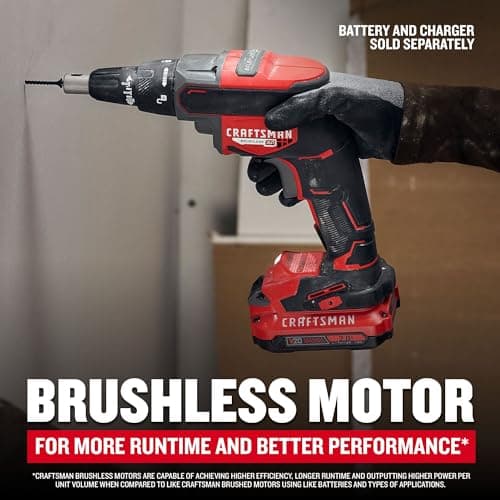 CRAFTSMAN V20 Cordless Drywall Screwgun, Bare Tool Only (CMCF600B)