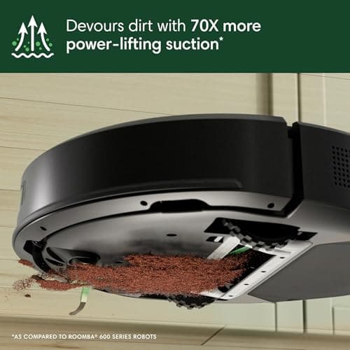 Roomba 105 Vac Robot Vacuum + AutoEmpty Dock - Self-Empties for 75 Days, Easy to use, Intense Power-Lifting Suction, LiDAR Navigation, Multi-Surface Cleaning, Cleans in Neat Rows, Works with Alexa