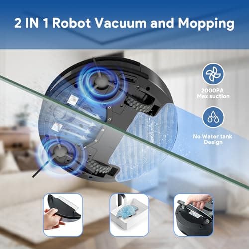 Bagotte Robot Vacuum and Mop, BG550Pro Robotic Vaccum with 550ml Large Dust Bin, Zigzag Efficient Navigation, 2.75'' Slim Design, Automatic Robotic Vacuum Cleaner for Pet Hair, Hard Floor, Carpet