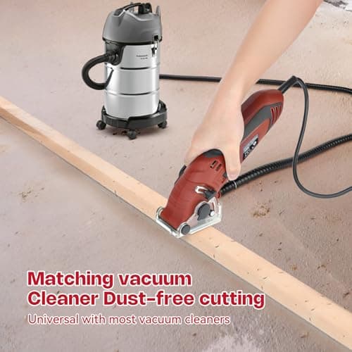 Corded Mini Circular Saw, 400W 110V 3400RMP Multifunction Handheld with 6 Blades Max Cutting Depth ½ Inch, Compact Small Circular Saw for Wood Drywall Tile PVC Pipe Soft Metal