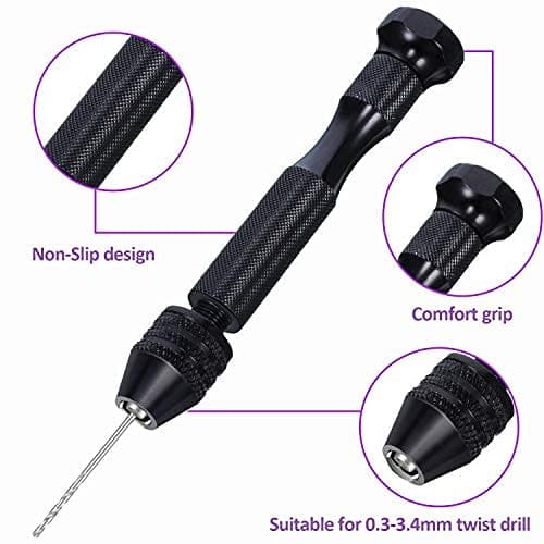 Mudder 36 Pieces Hand Drill Set, Include Pin Vise, Mini and Twist Drills for Craft Carving DIY, 0.3-1.2 mm(0.3-1.2 mm PCB Drill)