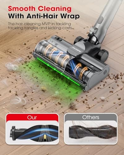 Cordless Vacuum Cleaners for Home, G26 Vacuum Cleaner, 45KPA Powerful Suction, Up to 60 Minutes, Tangle-Resistant, Rechargeable Stick Vac with Wall Mount for Pet Hair, Hardwood Floors