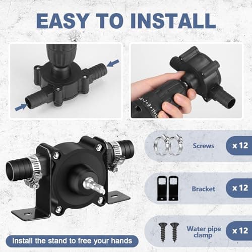 6 Pack Electric Drill Pump Portable Water Transfer Pump, Hand Drill Pump Self-priming Transfer Pump for Water Oil Gasoline Fuel