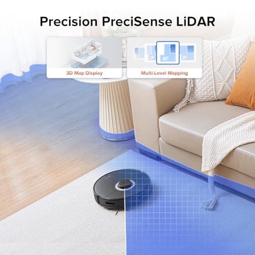 roborock Q7 Max Robot Vacuum and Mop, 30-Level Adjustable Water Flow, 4200Pa Suction, PreciSense LiDAR Navigation, No-Go Zone, No-Mop Zone, 3D Mapping, App & Voice Control, Ideal for Pet Hair