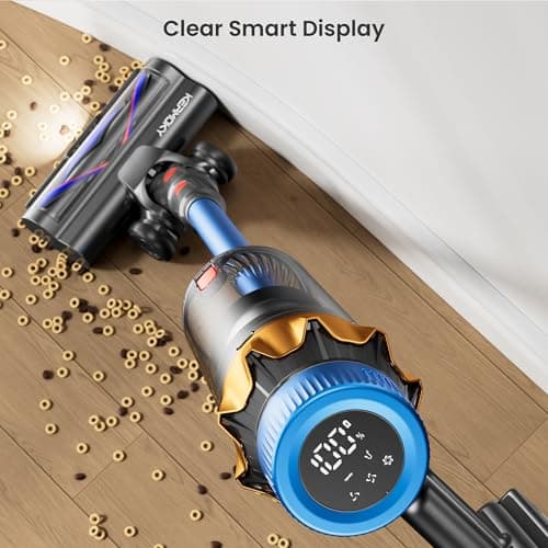 Cordless Vacuum Cleaner, 550W 45KPA 70mins Vacuum Cleaners for Home, Self-standing Stick Vacuum with Aromatherapy, Anti-Tangle Brush, Wall Mount Charging Vacuum for Hardwood Floor/Carpet/Pet Hair