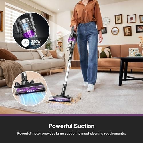 Eureka Cordless Vacuum Cleaner Lightweight, Stick Vacuum Rechargeable for Hardwood, Pet Hair, Blue w/Clean Station, Stylus Elite NEC490SE