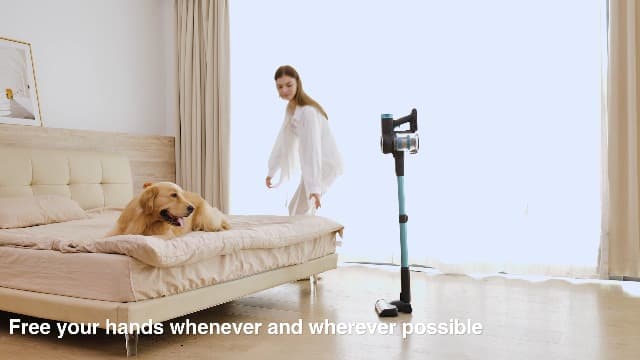 Cordless Vacuum Cleaner, 550W/45Kpa/65Mins Vacuum Cleaners for Home, Rechargeable Cordless Vacuum, Lightweight for Carpet/Pet Hair/Hardwood Floor, Self-Standing Stick Vacuum with LED Display