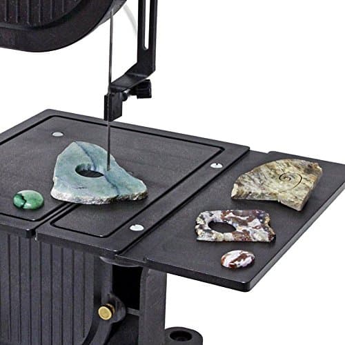 Inland Craft DB-100 Band Saw Machine for Cutting Stained Glass, Stone, Plastic, Wood, Metal, Coral - Band Saws for Woodworking, Metal Cutting Bandsaw - Includes Diamond Blade - Black