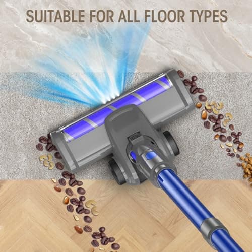 Cordless Vacuum Cleaner, 33KPA/400W Rechargeable Stick Vacuum Cleaner with 45 Mins Runtime, 6-in-1 Lightweight Portable Handheld Stick Vacuum for Home Hard Floor Carpet Car Pet Hair