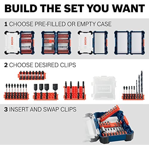 BOSCH CCSPHV208 8-Piece Assorted Set 2 In. Impact Tough Phillips Power Bits with Clip for Custom Case System
