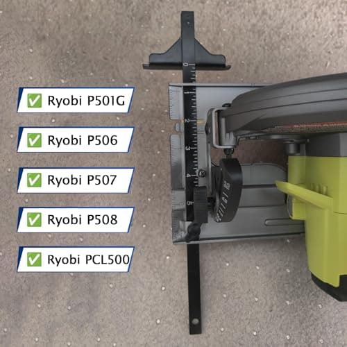 Edge Rip Guide for Ryobi P508 Circular Saw, Replacement Rip Fence Guide 204585001, Compatible with Ryobi P501G, P506, P507, P508, PCL500 (with Edge Guide Knob)
