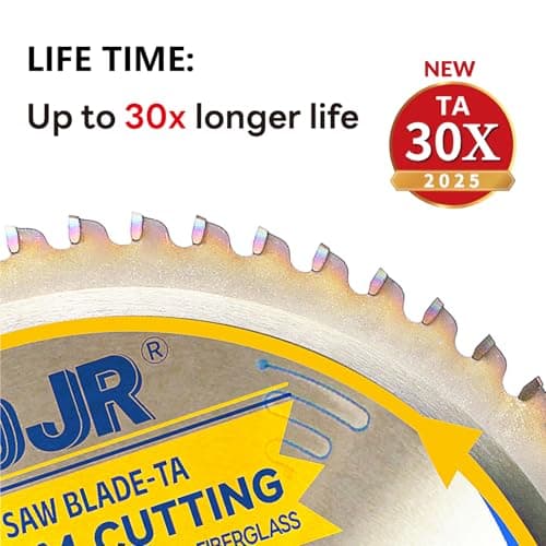 Aluminum Cutting Circular Saw Blade,Medium Aluminum,Laminate,Melamine,Plastic, Flooring Cutting, The Cutting Head uses a Special Anti-Heat Sticking Coating,NFM 7-1/4 inch 56-Tooth 5/8" -TA