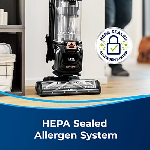 Bissell SurfaceSense Allergen Lift-Off Pet Upright Vacuum, with Tangle-Free Multi-Surface Brush Roll, LED Headlights, & Lift-Off Technology