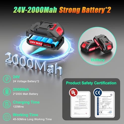 6 Inch Mini Chainsaw Cordless, 24V 2000mAh Rechargeable Battery, Auto-Oil, Lightweight & Safe Chainsaw for Women/Men/Seniors/Craftsman, Garden Tree Cutting, Wood Pruning Tool