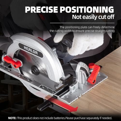 Cordless Circular Saw, Portable Table Saw Compatible with Dewalt 20V Battery, Power Mini Circular Saw with 7-1/4-Inch Blade, 5600RPM, Adjustable 0-57° Max Angle for Wood Cutting Tools (No Battery)