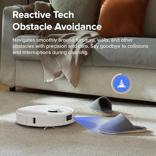 roborock Qrevo S Robot Vacuum and Mop, Self-Drying, Auto Mop Washing, 7000Pa Suction, Self-Emptying & Refilling, 10mm Mop Lifting, 200RPM Spinning Mops, Smart Obstacle Avoidance, White