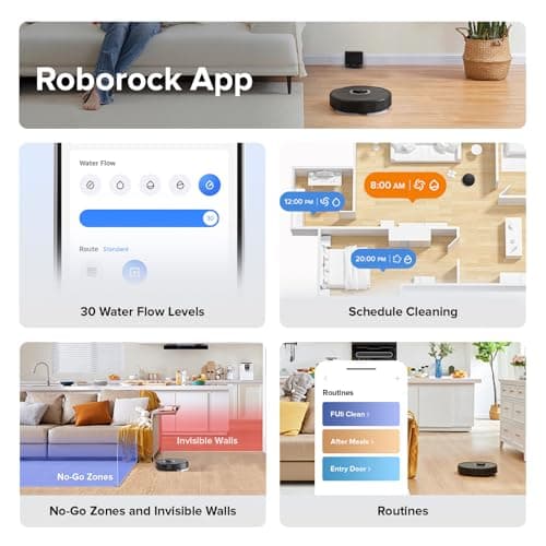 roborock Q7 Max Robot Vacuum and Mop, 30-Level Adjustable Water Flow, 4200Pa Suction, PreciSense LiDAR Navigation, No-Go Zone, No-Mop Zone, 3D Mapping, App & Voice Control, Ideal for Pet Hair