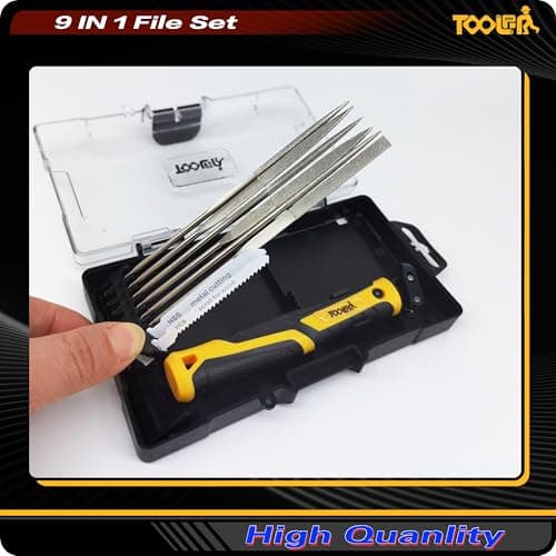 8-In-1 Needle File & Saw Set With Storage box, 6 pcs Small Diamond Files, for Metal, Jewlers, Wood, Leather and Plastic, Ergonomic Designed Handle With Quick Change Mechanism