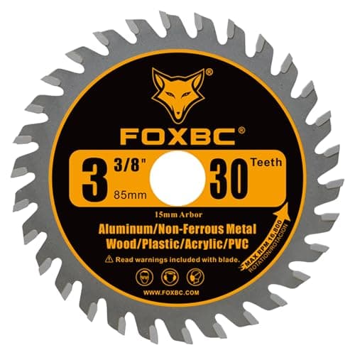 FOXBC 3-3/8 Inch Compact Circular Saw Blade Set, 15mm Arbor, Multi-Material Cut for Wood, Plastic, Metal, Tile Cutting - 6 Pack