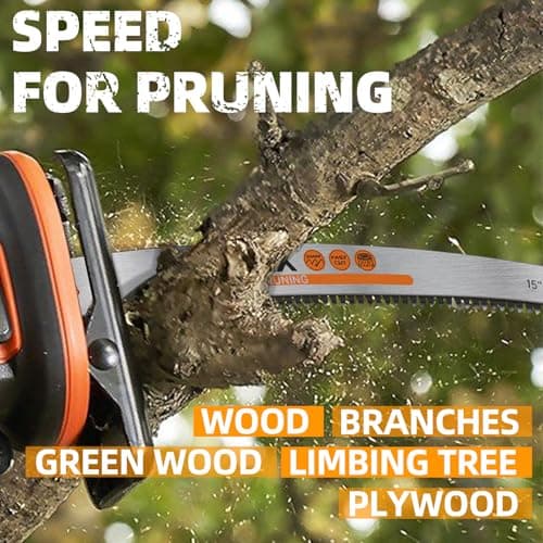 Japanese Teeth Sawzall Blades for Tree Trimming, 15 Inch Curved Edge Pruning Reciprocating Saw Blades 6TPI, Wood Cutting, Cr-V Sabre Saw Blades Better Wear Resistance 6 Pack