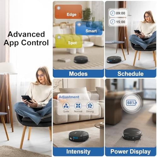 Robot Vacuum and Mop Combo,4200Pa Powerful Robotic Vacuum Cleaner with Self-Charging, Home Automatic Robot Aspiradora for Hard Floor, Low Carpet, Pet Hair, App&Voice&Remote Smart Control