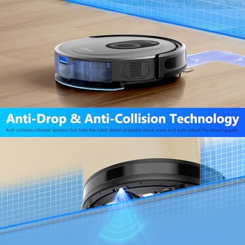 Tikom Robot Vacuum and Mop Combo, 5000Pa Robotic Vacuum Cleaner, 150 Min Max, App & Remote Control, Idear for Hard Floor, Carpet, Pet Hair, Self-Charge(G8000 Max)