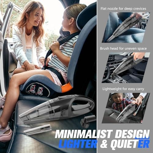Handheld Vacuum Cordless Rechargeable 3-in-1, USB Charge, Car Vacuum with LED, HEPA Filter, 1.65LBs Lightweight Vacuum Cleaner for Dust, Pet Hair