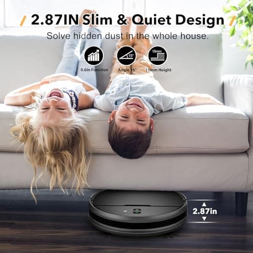 Robot Vacuum and Mop Combo, 2 in 1 Mopping Robot Vacuum Cleaner Compatible with WiFi/App, Robotic Vacuum Up to 2300Pa Suction, Self-Charging, Slim, Ideal for Hard Floor, Pet Hair, Low Pile Carpet
