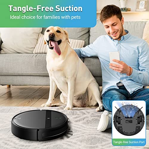 Robot Vacuum and Mop Combo, WiFi/Alexa/App, Smart Robotic Vacuum Cleaner, Ultra-Slim & Quiet, Tangle-Free, Auto Recharge, Robot Vacuum Cleaner for Pet Hair/Carpet/Hard Floor
