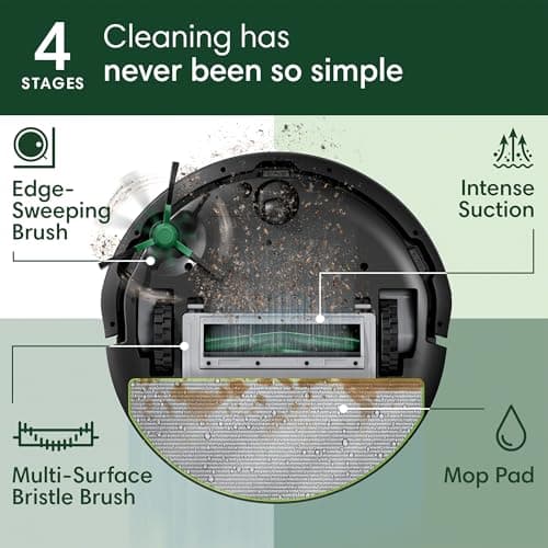 Roomba 105 Combo Robot Vacuum & Mop + AutoEmpty Dock - Self-Empties for 75 Days, Intense Power-Lifting Suction, LiDAR Navigation, Multiple Cleaning Modes, Avoids Mopping Carpet