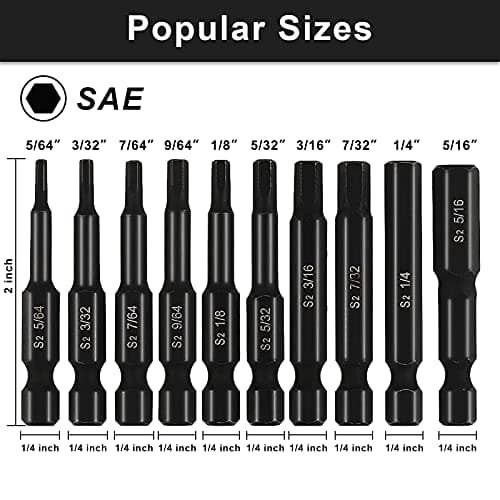 COMOWARE Impact Drill Bit Set - 21 Pcs Hex Titanium HSS Quick Change Impact Driver Bit Set for Wood, Plastic, Aluminum Alloy, Metal, 1/16"-1/2"
