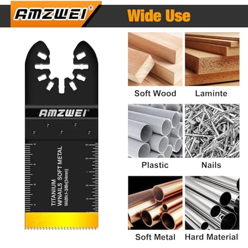 28PCS Oscillating Saw Blades, Professional Universal Titanium Multitool Blades for Wood Metal, Quick Release Multi Tool Blades Kits Compatible with Dewalt Ryobi Milwaukee Rockwell Fein