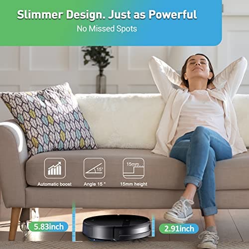 Robot Vacuum and Mop Combo, WiFi/Alexa/App, Smart Robotic Vacuum Cleaner, Ultra-Slim & Quiet, Tangle-Free, Auto Recharge, Robot Vacuum Cleaner for Pet Hair/Carpet/Hard Floor