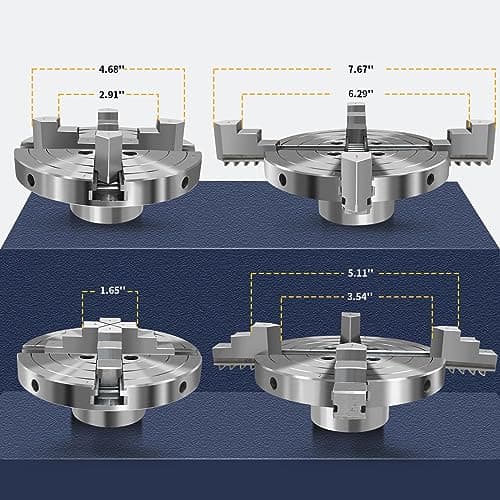 6 Inch Wood Lathe Chuck Set 4 Jaws Self-Centering Lathe Chucks Thread 1 x 8TPI Lathe Chuck for Woodturning