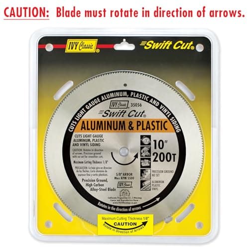 IVY Classic 35050 Swift Cut 7-1/4"128 Tooth Aluminum & Plastic Cutting Circular Saw Blade with 5/8" Diamond Knockout Arbor, 1/Card
